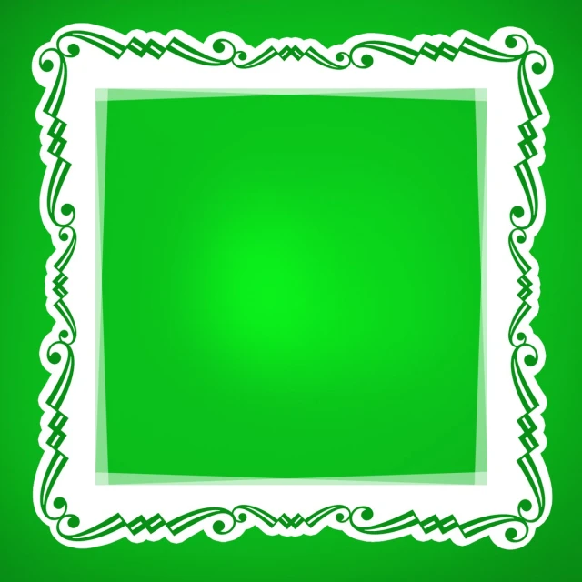 a green background with a small square