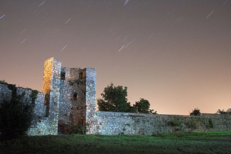 a castle wall that has stars on it