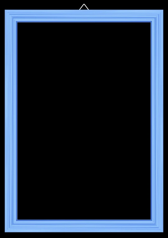 a blue frame on a black background