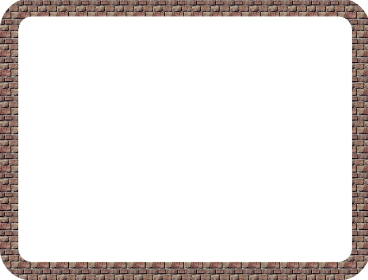 a brick wall has a square white border