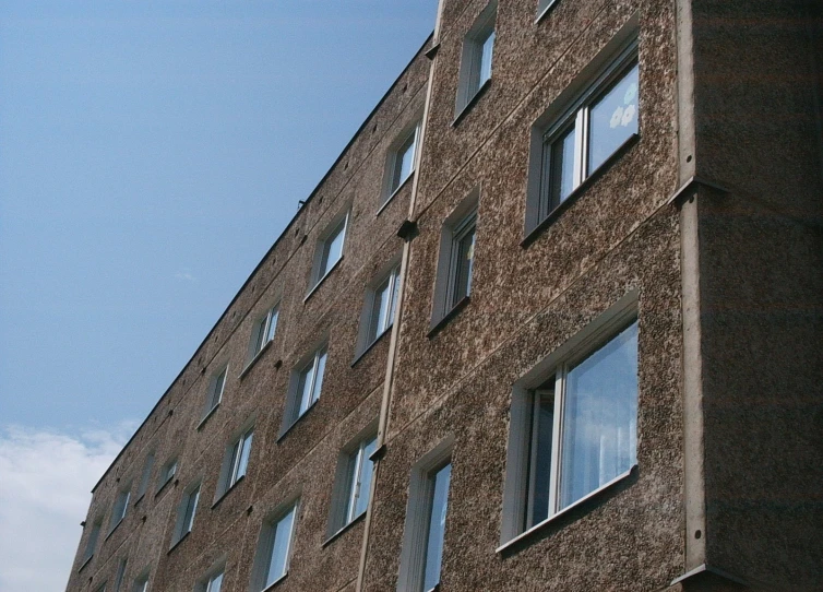 a large brick building with many windows