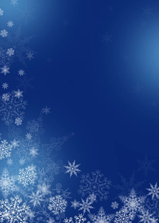 an abstract blue background that has snowflakes on it