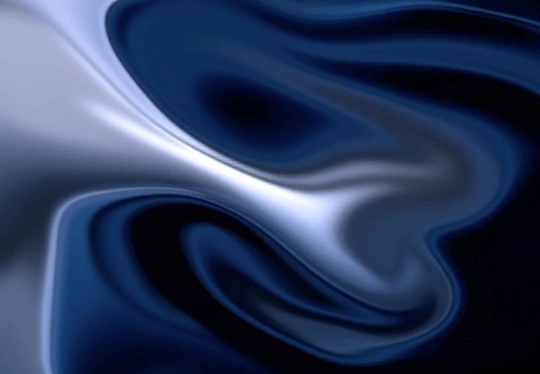 an abstract fluid blue pattern on a black background