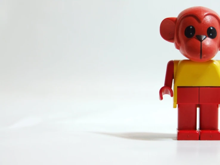 there is a lego figure that is red