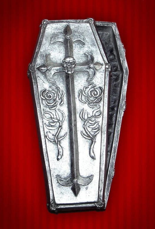 a unique decorative metal box with roses