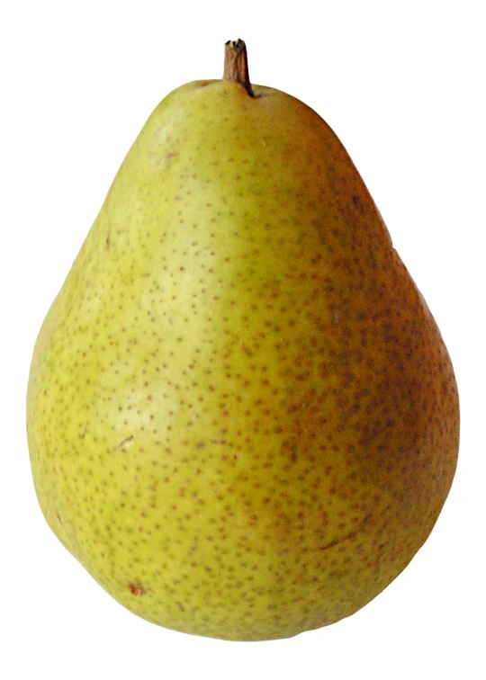 a whole pear that is half open on a white background