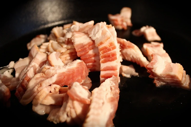 chopped chicken being prepared on top of a set