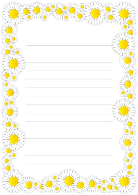 a page border with daisies and space for text