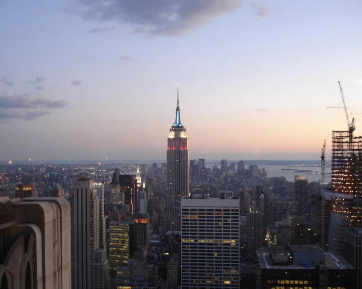 an outdoor view of the city's skyscrs and urban skyscrs