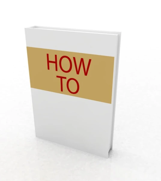 a white box with a red and yellow text that says how to