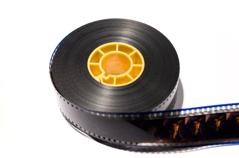 an image of a black and yellow tape on a white surface