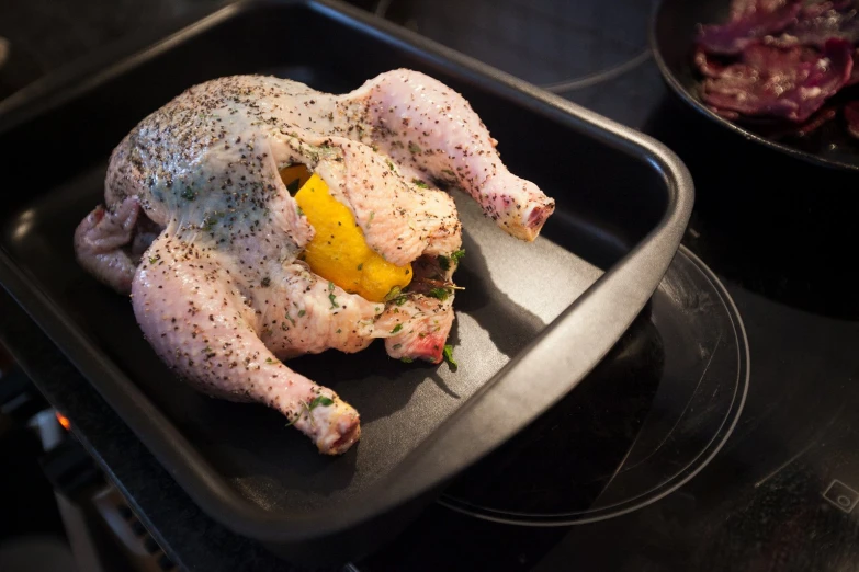 the roast is coated with herbs and it is ready to be cooked