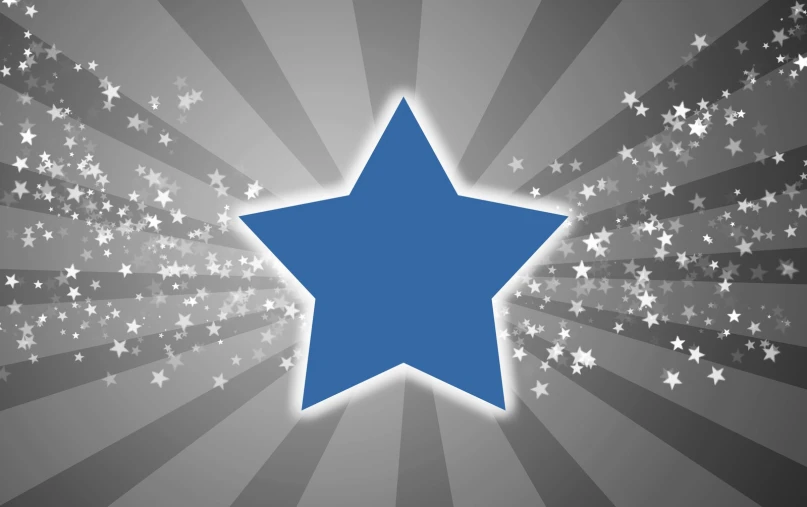 an abstract blue star with lots of silver stars in the middle of it