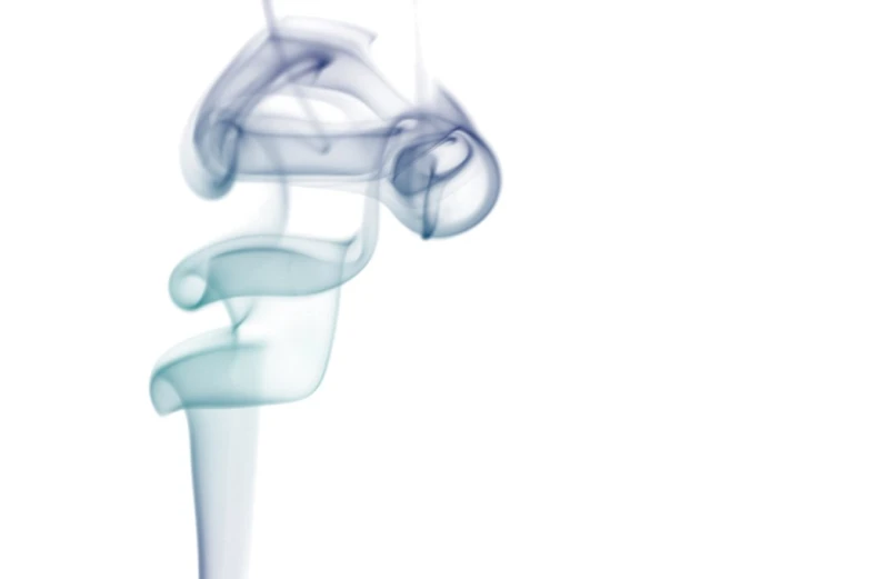 smoke is arranged into three different shapes, including blue