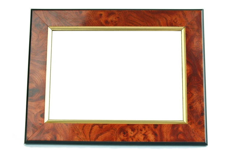 a wooden frame with a ss edge