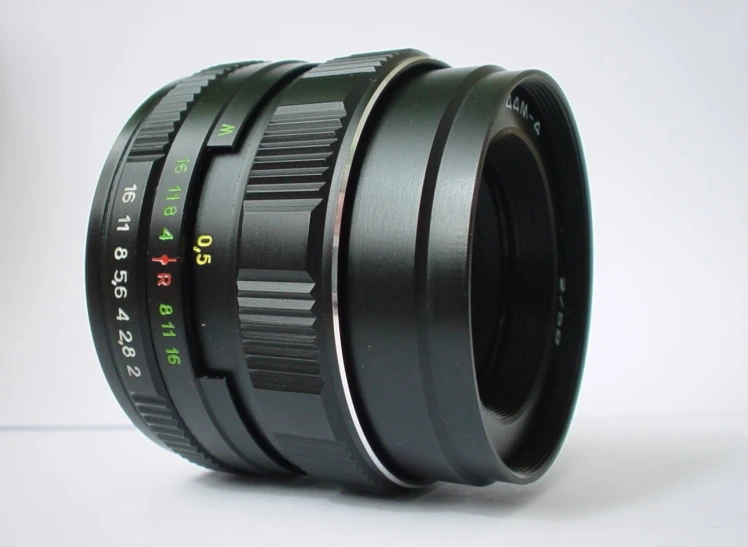 a lens is shown on a white surface