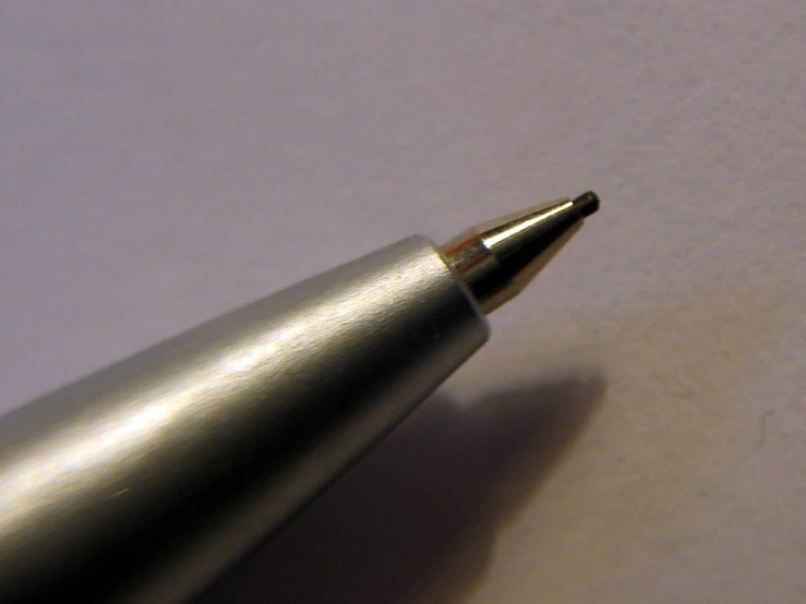 a close up view of the end of a pen