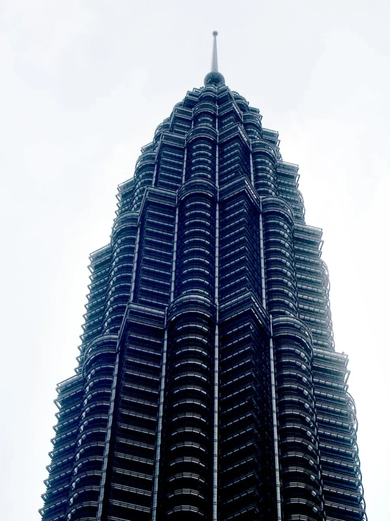 the top of the tallest building in asia, with multiple layers of stairs