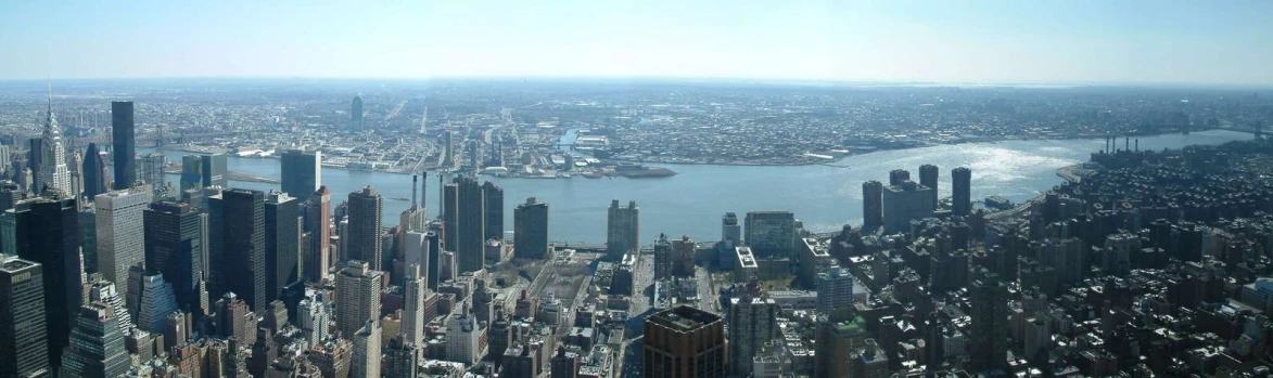 aerial view of new york from observation deck