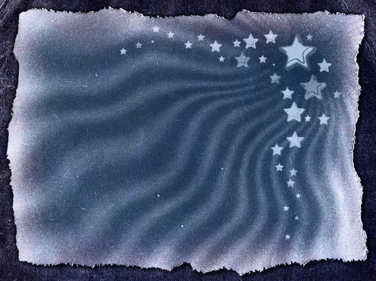 a black and white po with stars in the sky