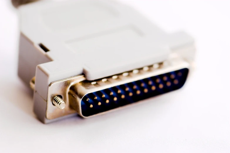 a close up s of a network cable connector
