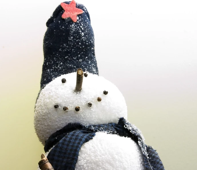 the snowman is stuffed in its winter attire