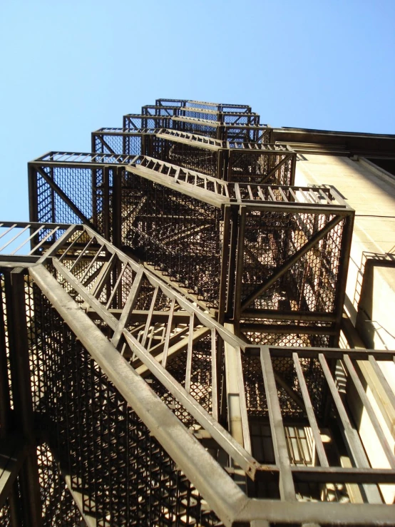 a stairway designed like a basket is displayed