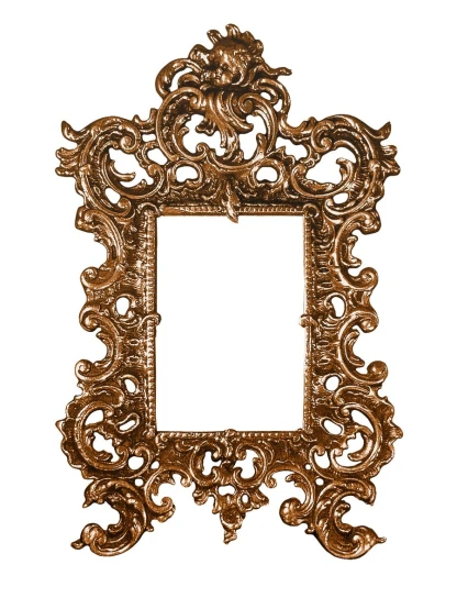 an old ornate gold frame with an empty picture