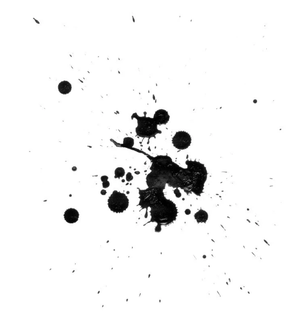 black ink ink splashing on a white background