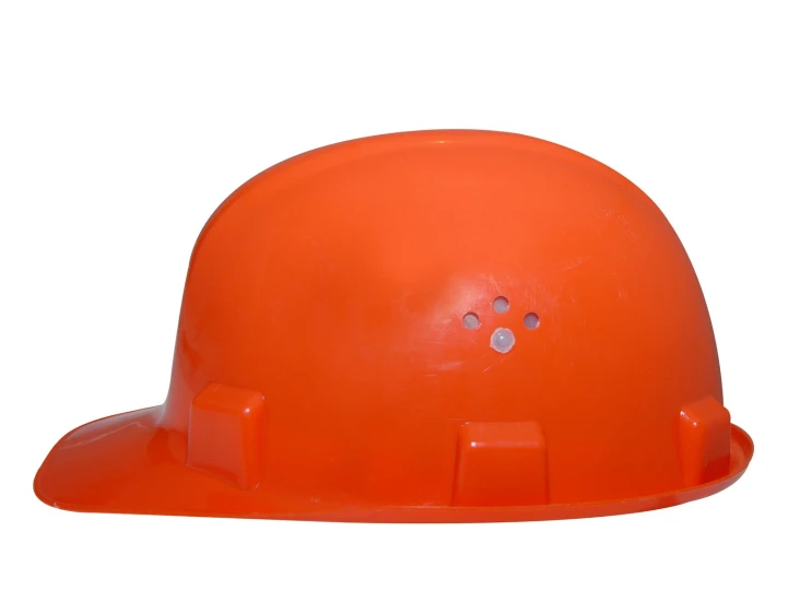 an orange hard hat on white background