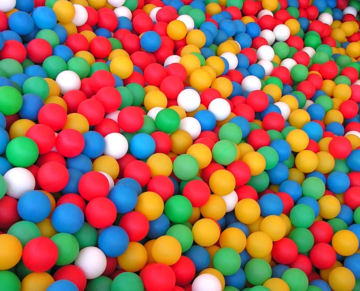 balls with the green and yellow one are in water