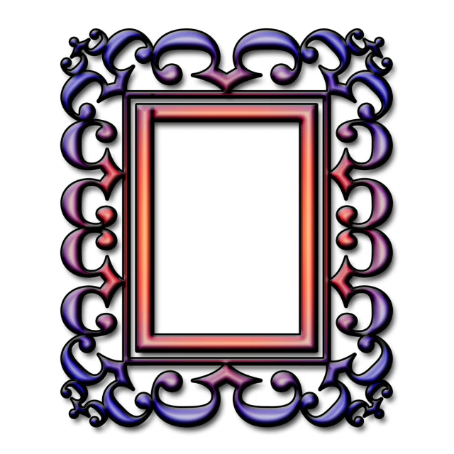 a stylized frame has a fancy design on it