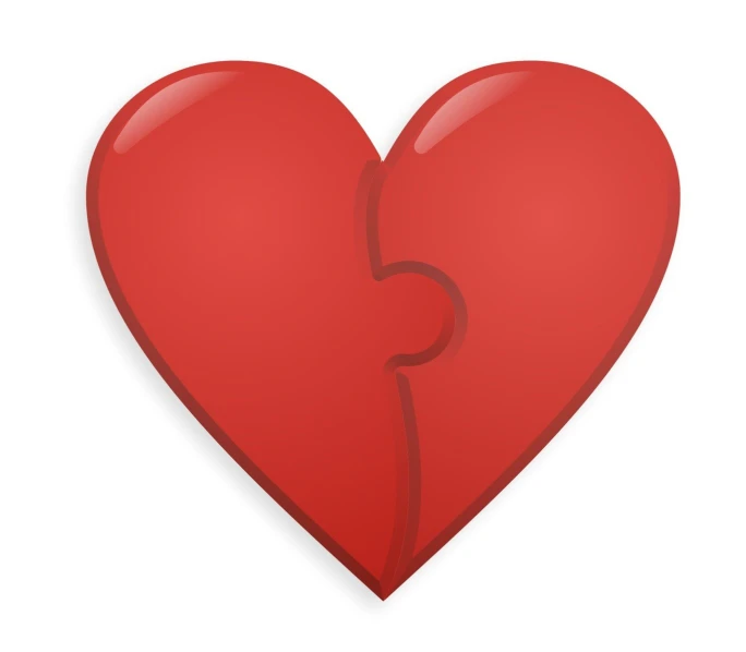 a broken heart is shown with the shape cut out