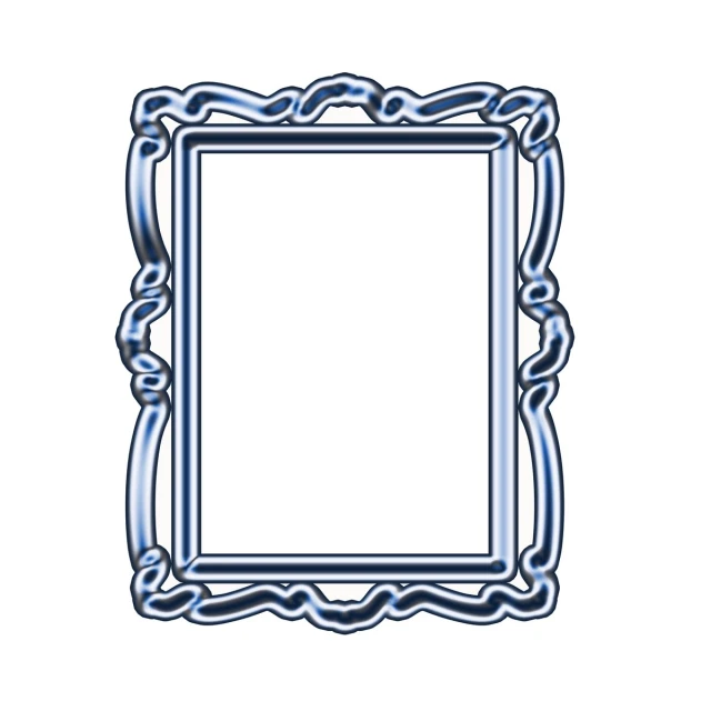 an ornate blue frame with curly edge