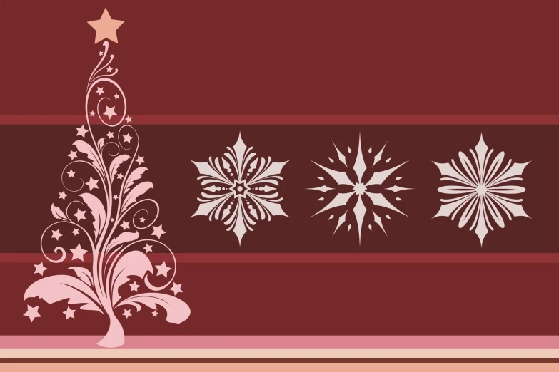 a christmas card with snowflakes and stars