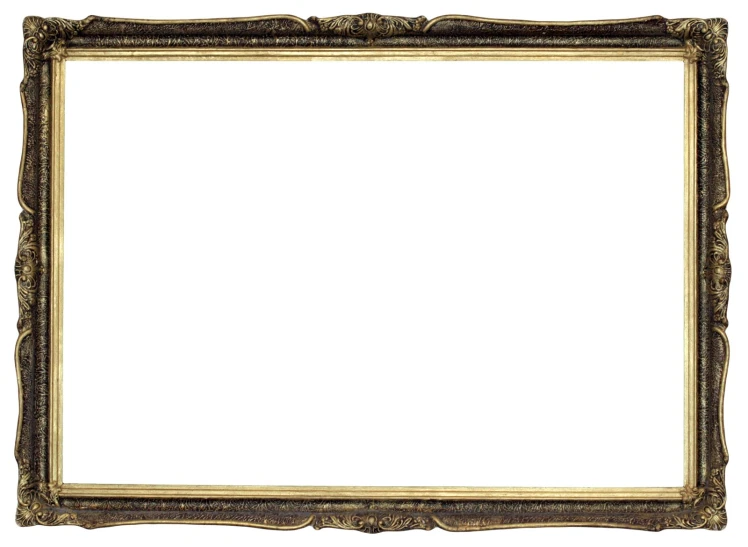 an antique frame with a scroll pattern