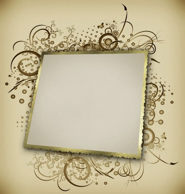 a square frame with decorative designs on it