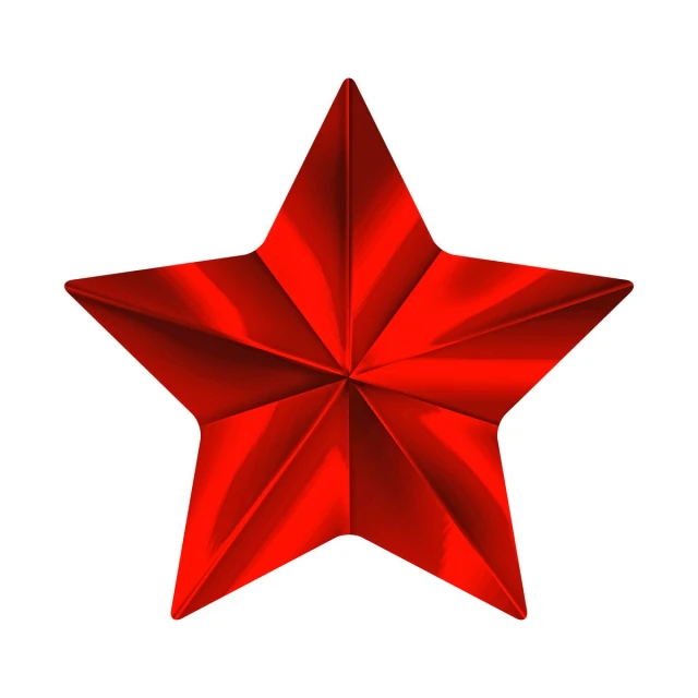 a red shiny star on white background