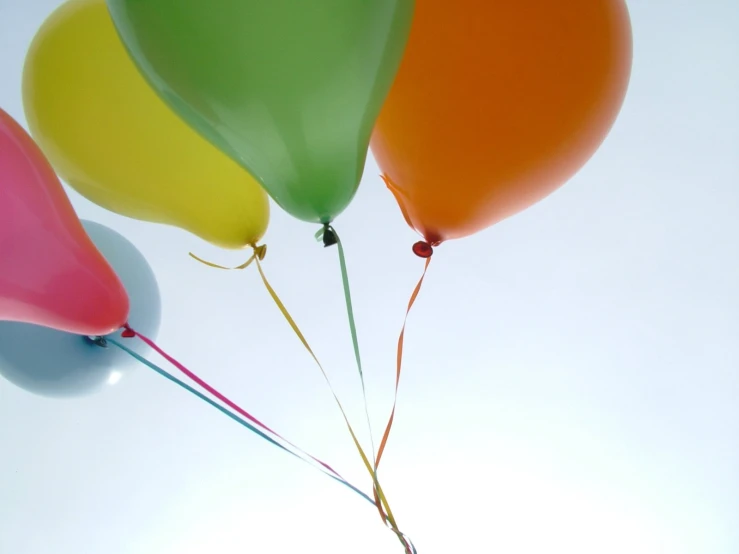 a person holding some balloons and a stick