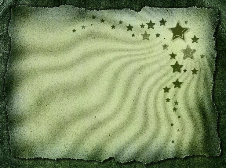 green picture with stars on white background