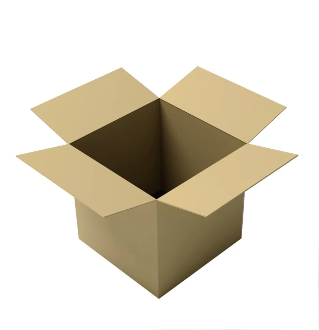 an open box with an empty side