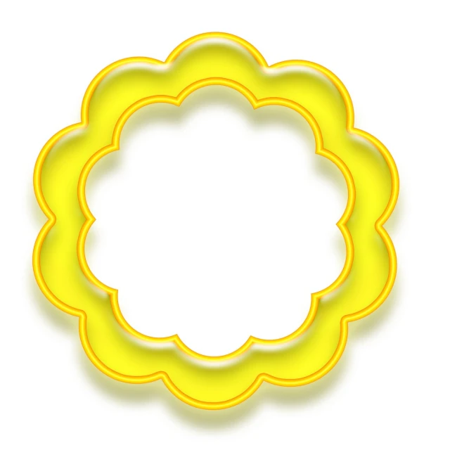 a yellow circular frame on a white background