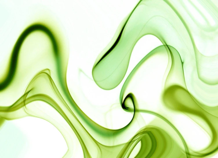 the green colored swirl of an abstract painting