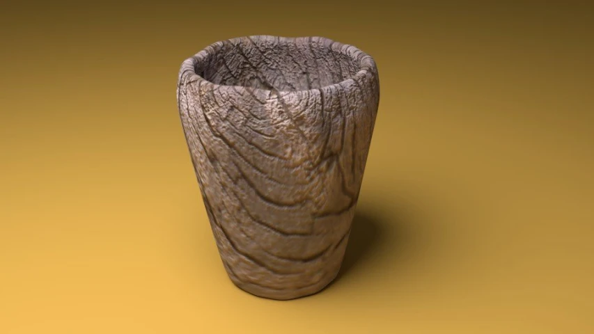 an object made out of clay on a yellow background