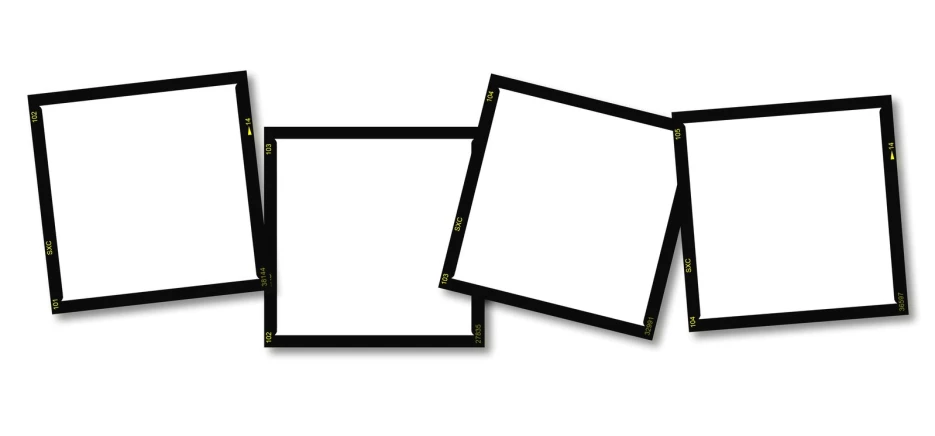 three pictures with a black frame in the middle