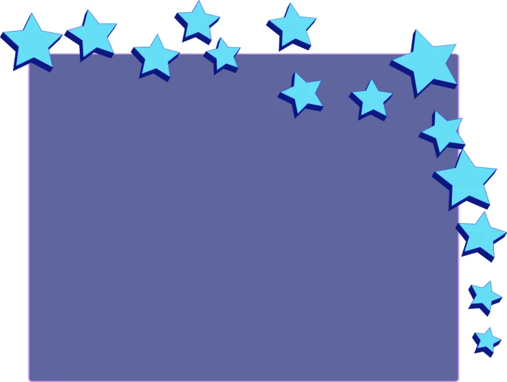 several stars that are placed on top of a blue frame
