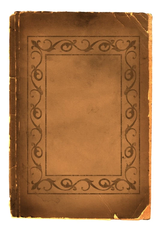 an old brown book with an ornate border