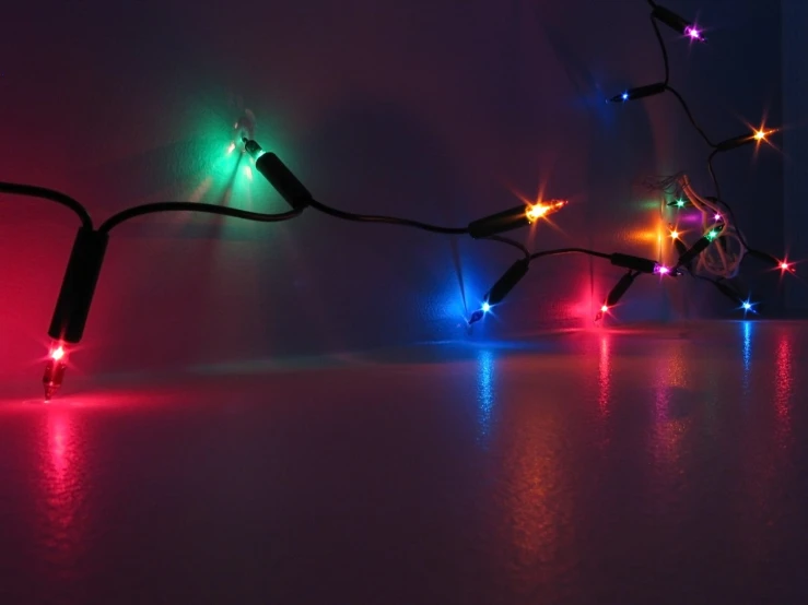 a colorful display of lights that looks like stars