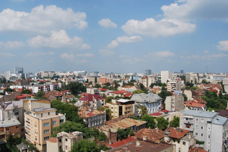 the skyline in this city with a lot of tall buildings