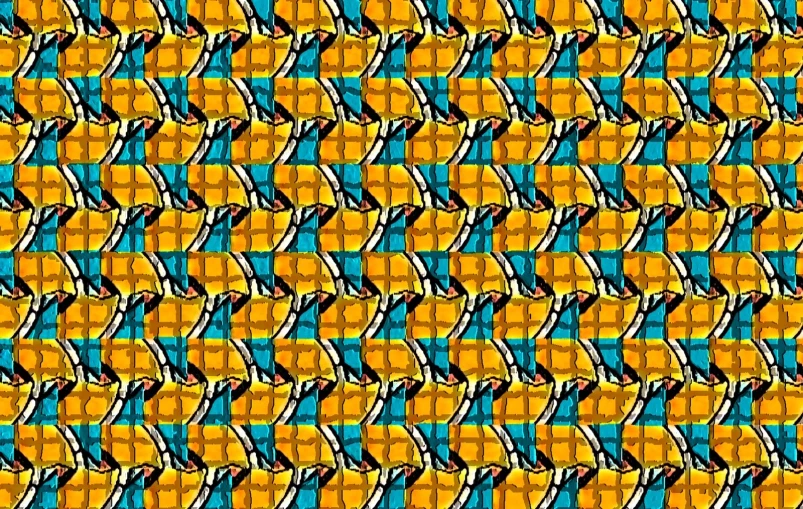 the pattern in blue and yellow colors